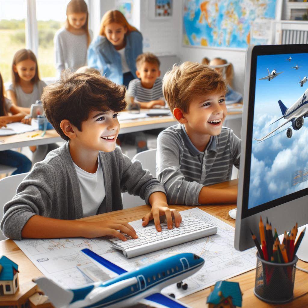 estudia aviación en grupo