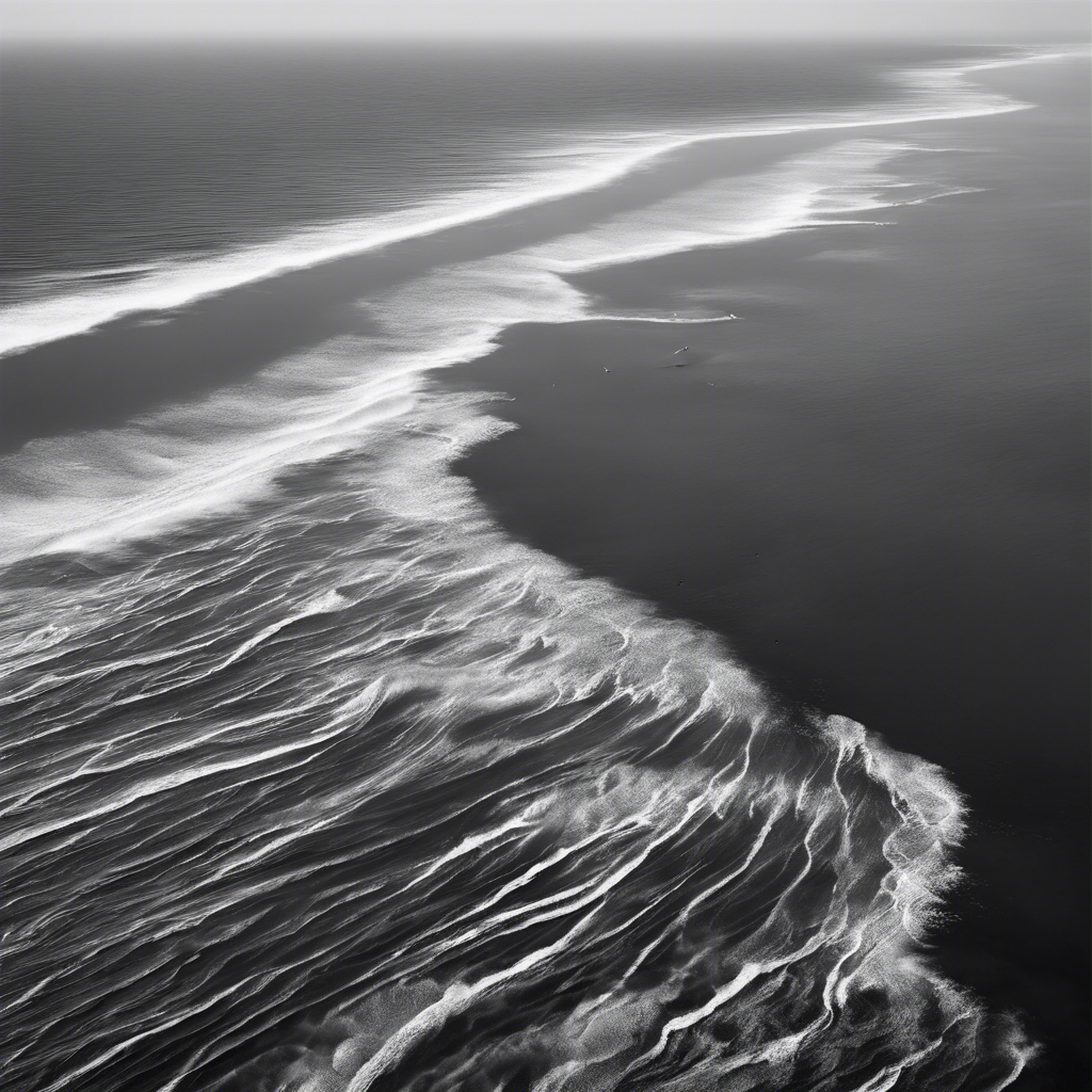 la mer vue d'en haut avec des vagues