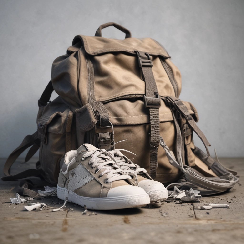 A rooftop workspace where three individuals are engaged in construction or renovation activities. One person is on a ladder working on a wall or chimney, another is standing and holding a black panel, and a third person is bent over handling tools or equipment. Nearby are various construction materials, tools like a leaf blower, a propane tank, and some ductwork. The surrounding environment includes brick walls and a view of trees and buildings in the background.