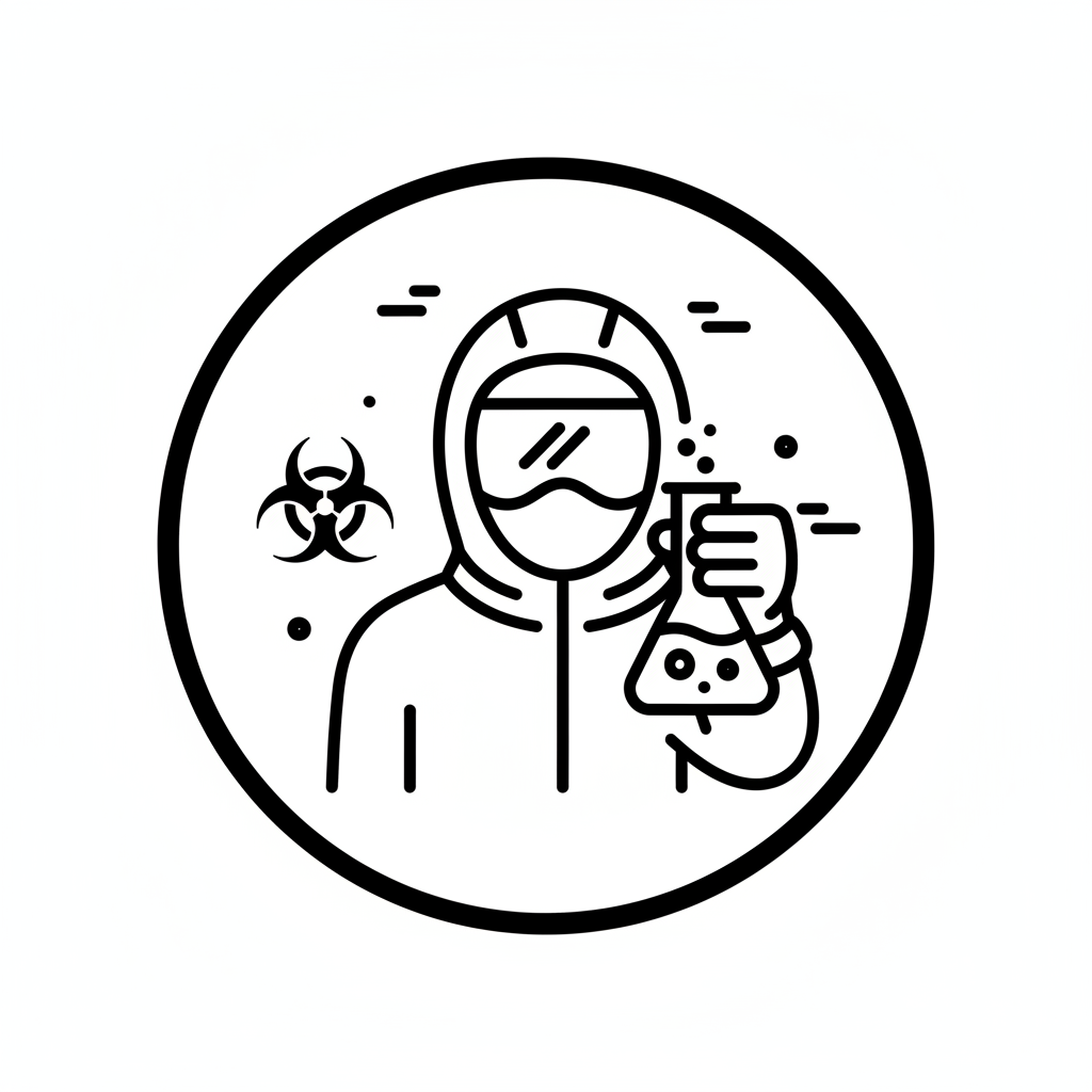 a scientist in a biohazard suit