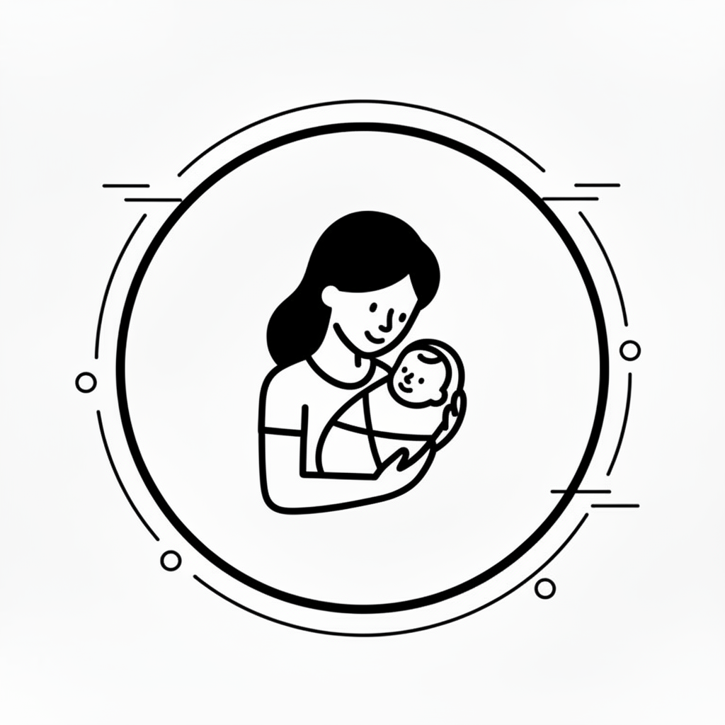 drawing of a woman with her baby