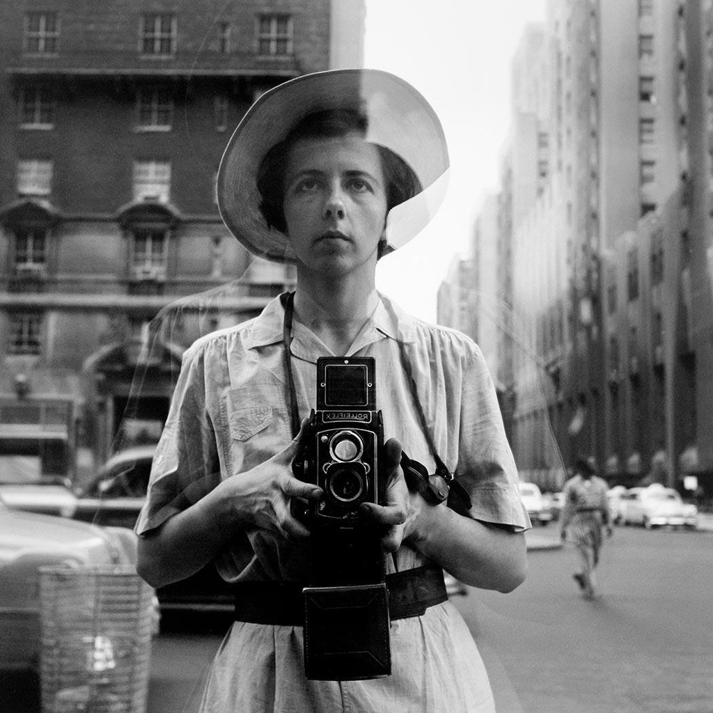 Renowned street photographer Vivian Maier takes a self-portrait