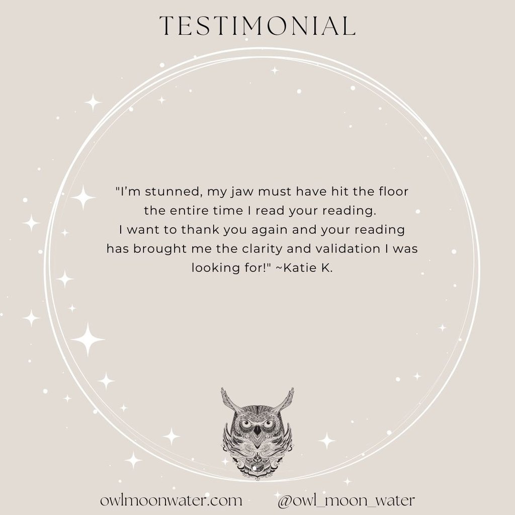 Psychic Reading Testimonial for Owl Moon Water