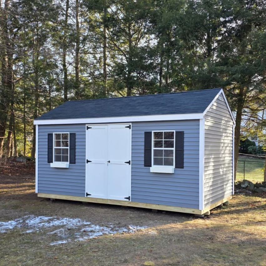 10x18 custom imperial shed built on-site in Rockland, MA