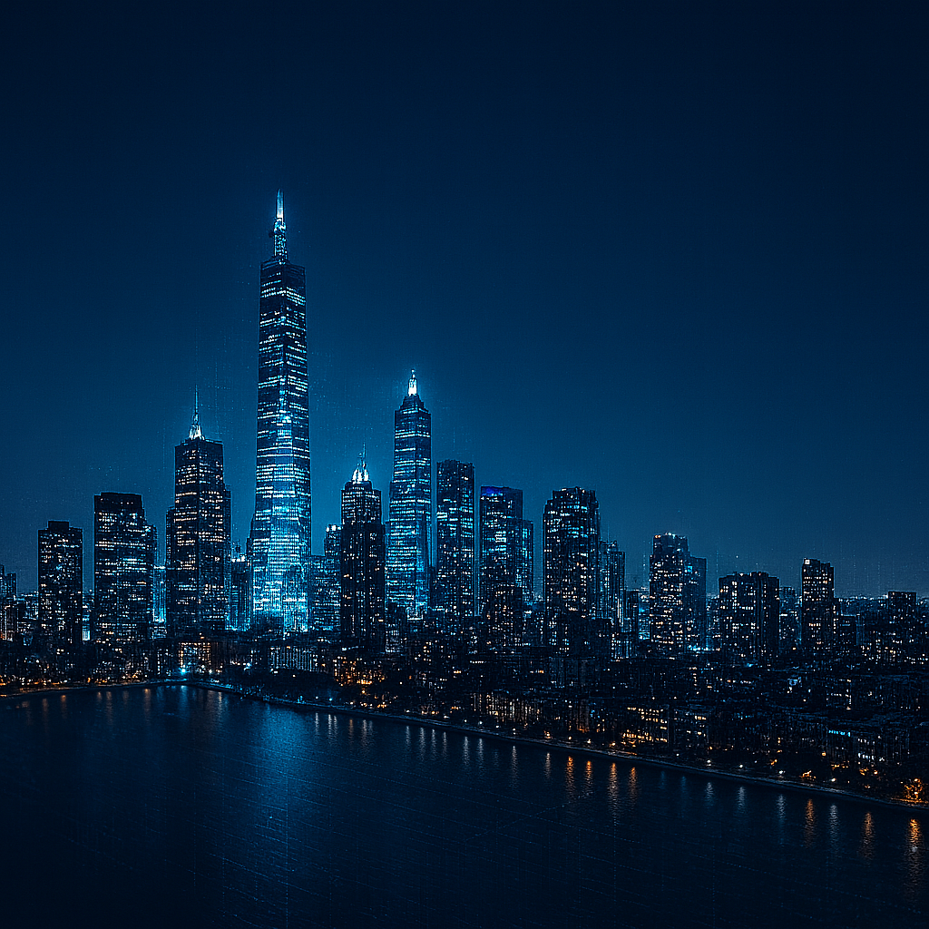 a city skyline with a blue sky and a few buildings for Financial Risk Management & IFRS9