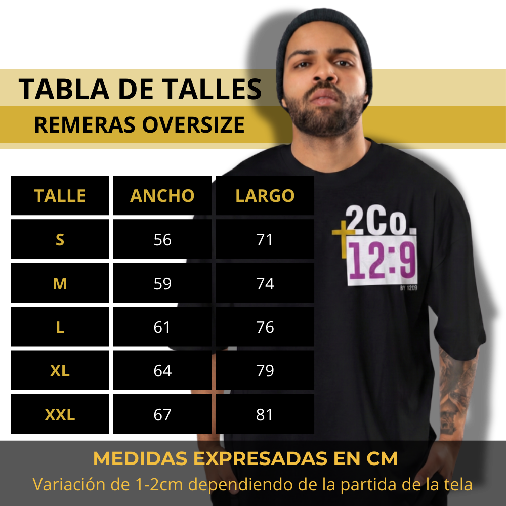 tabla de talles remeras escrito esta