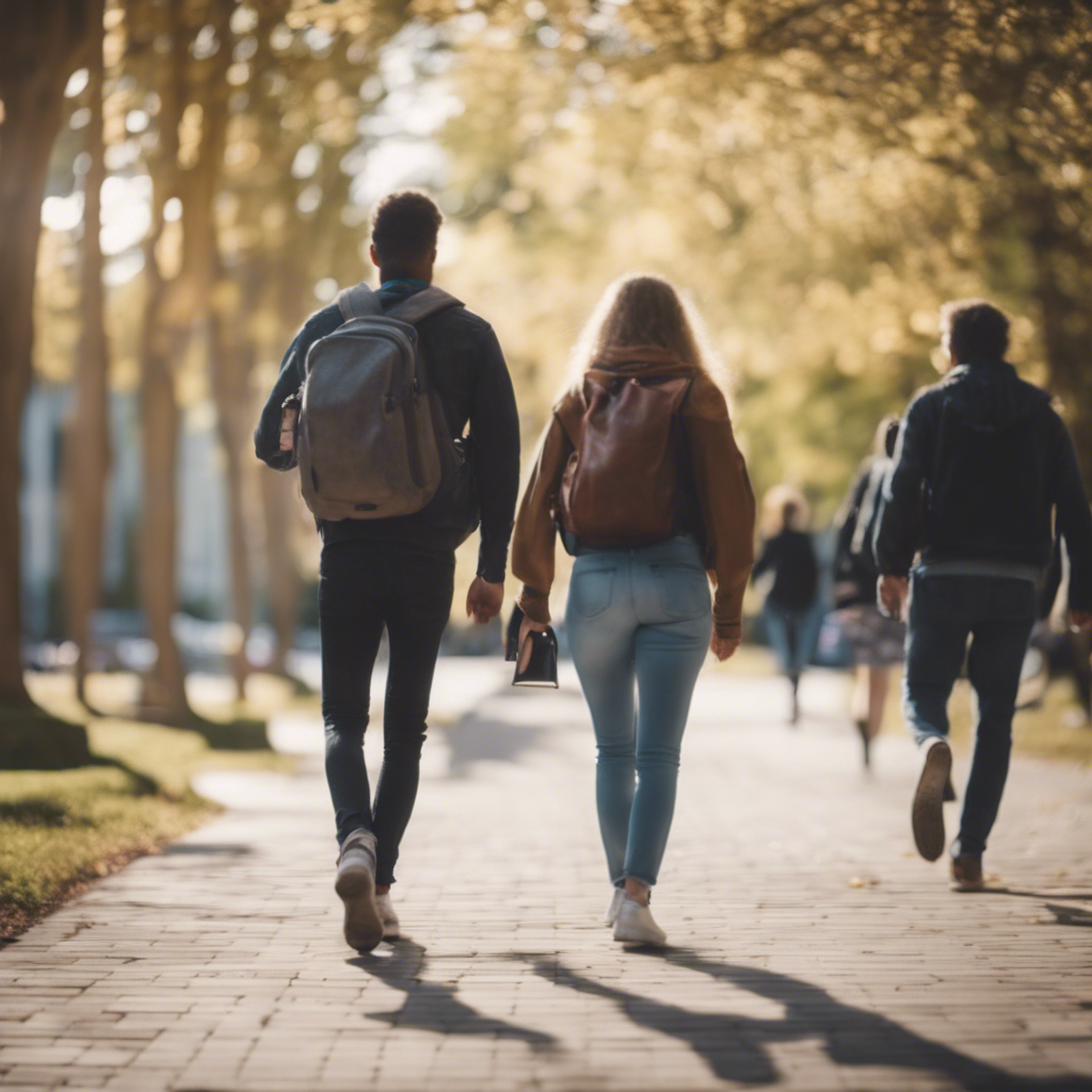 STUDENTS WOLKING IN A CAMPUS