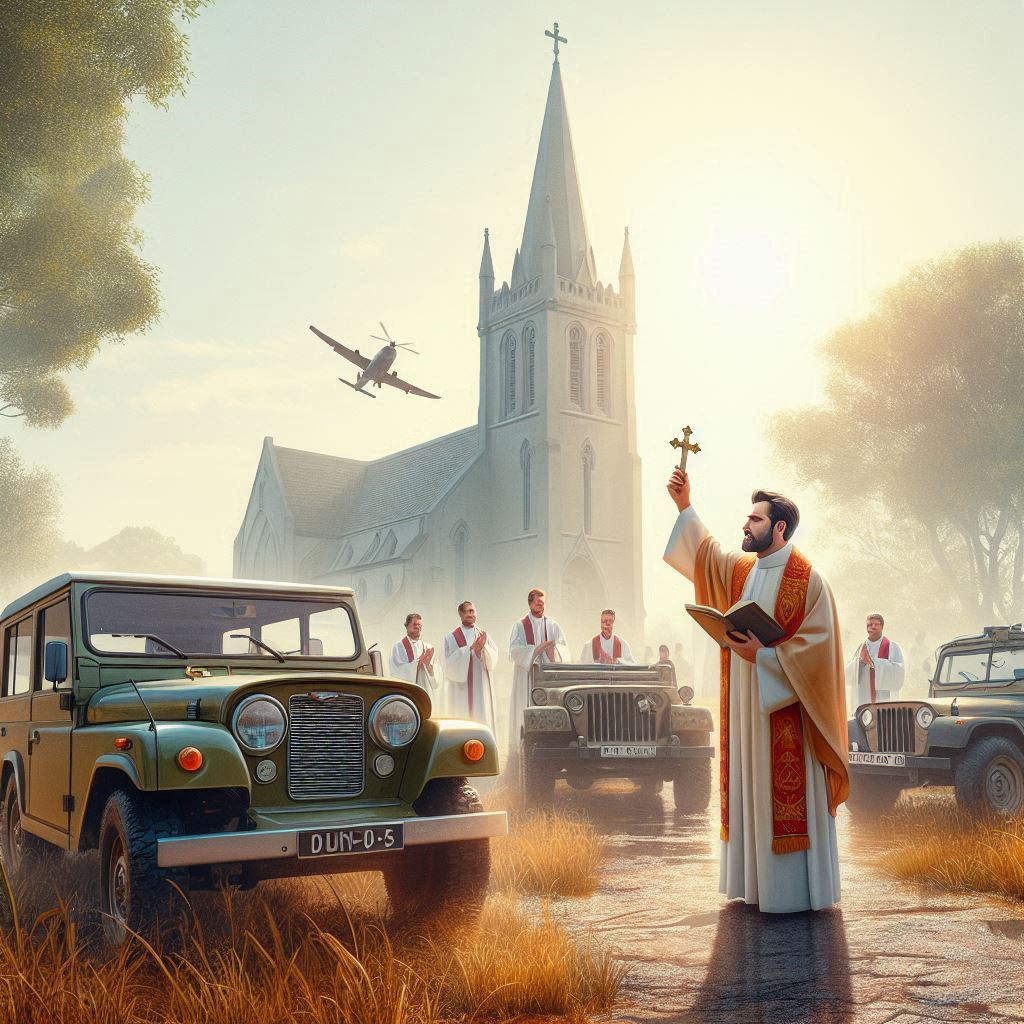 a priest in a white robe and a priest in a white robe