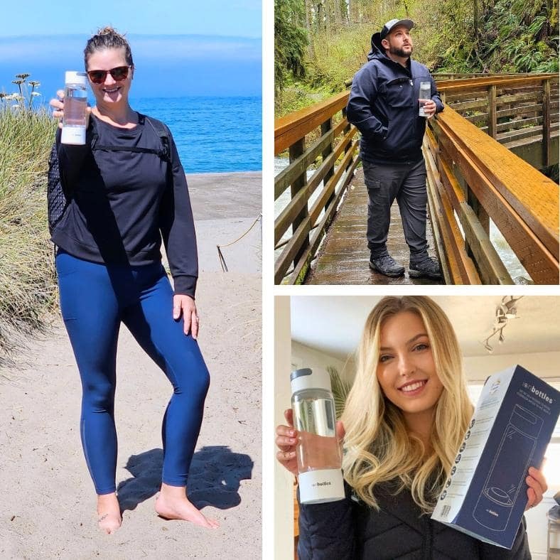 a woman in a black jacket and a man in a black jacket