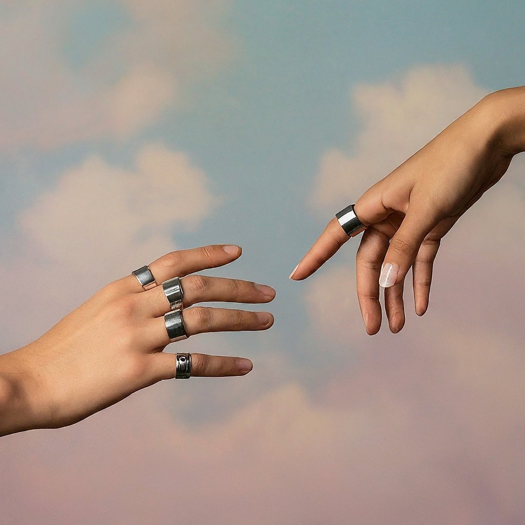 hands reaching for each other