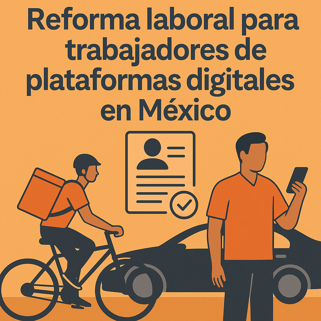 trabajadores de plataformas digitales, repartidor en bici y conductor de auto