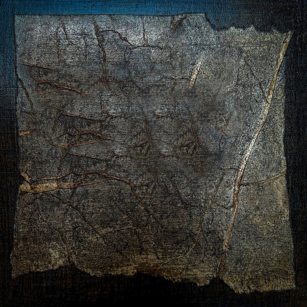 Mixed media abstract art. Textures Laurence Moracchini Ditchling Studio.