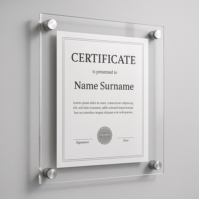 acrylic wallframe mounted on wall