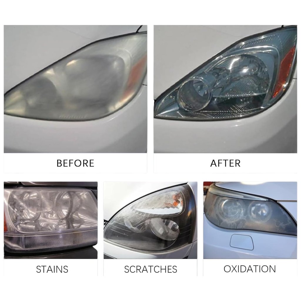 a car headlight with a clear glass lens