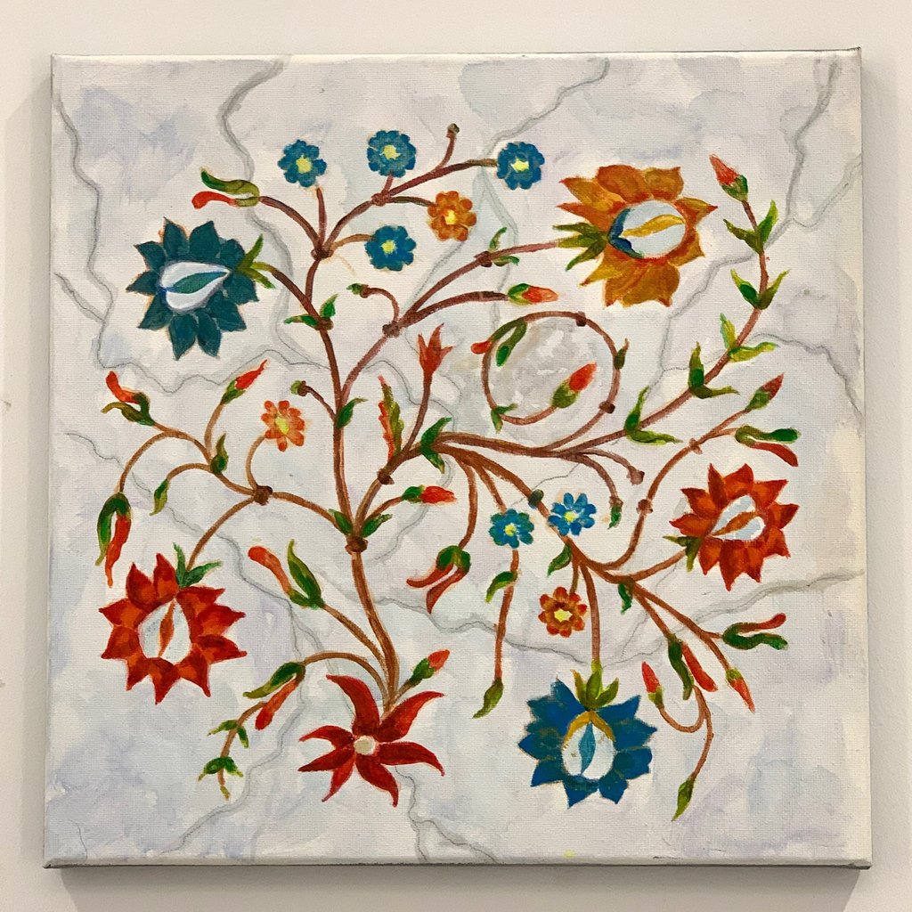 Moghul inlay on white marble