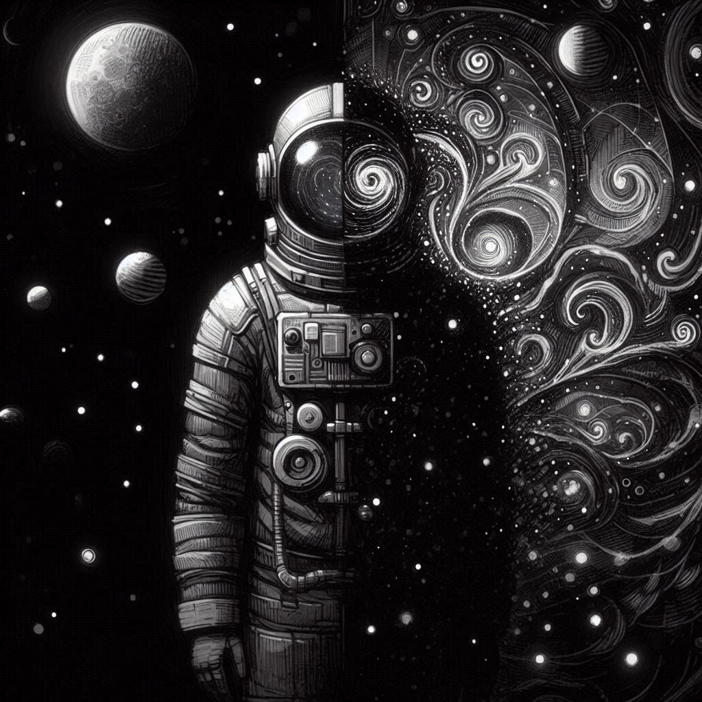 Fractal Dualism Astronaut | Space Art | simcaart.com