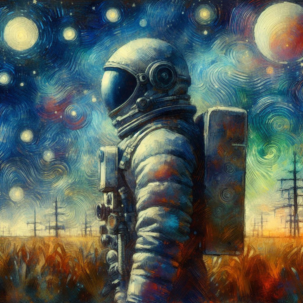 Astronaut side-view portrait | simcaart.com