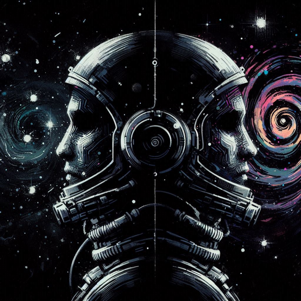 Binary Astronaut portrait | simcaart.com