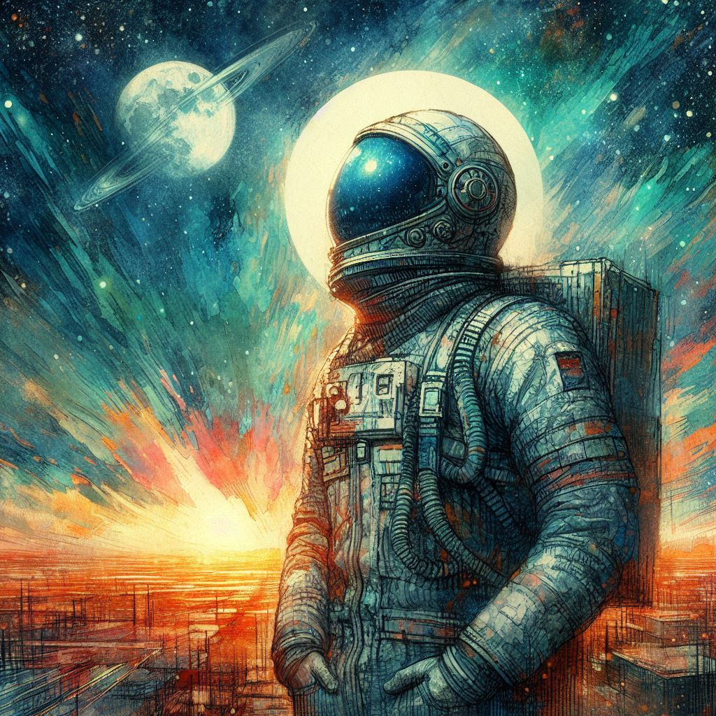 Cool Astronaut portrait | simcaart.com