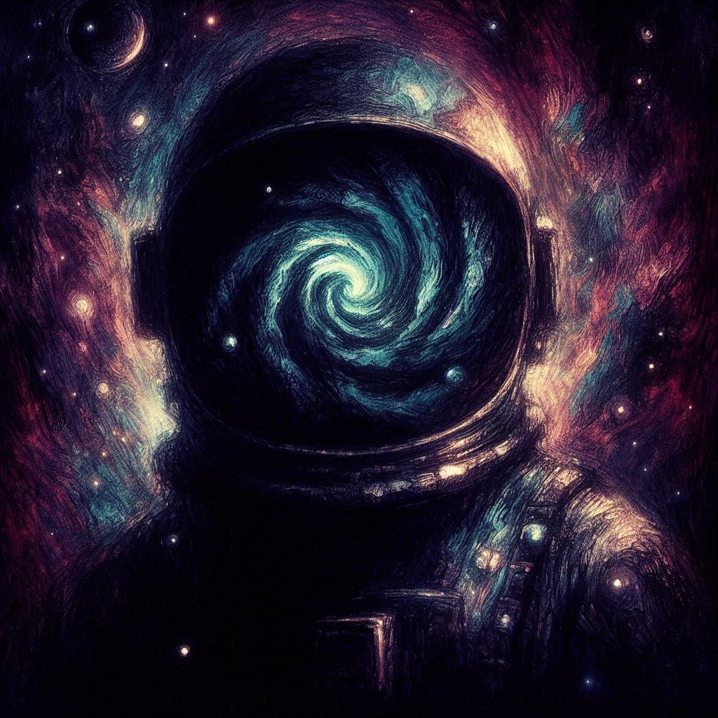 Spiral astronaut art | simcaart.com