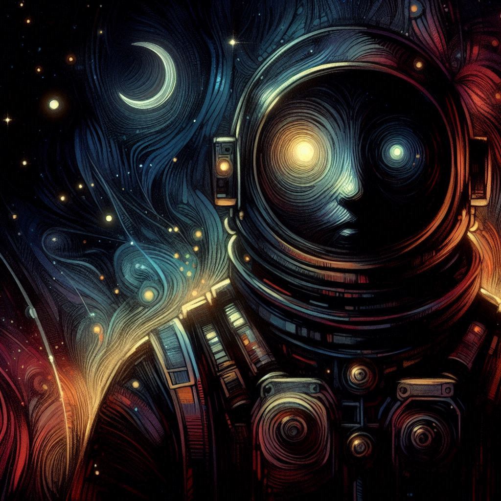 Abstract astronaut portrait | simcaart.com