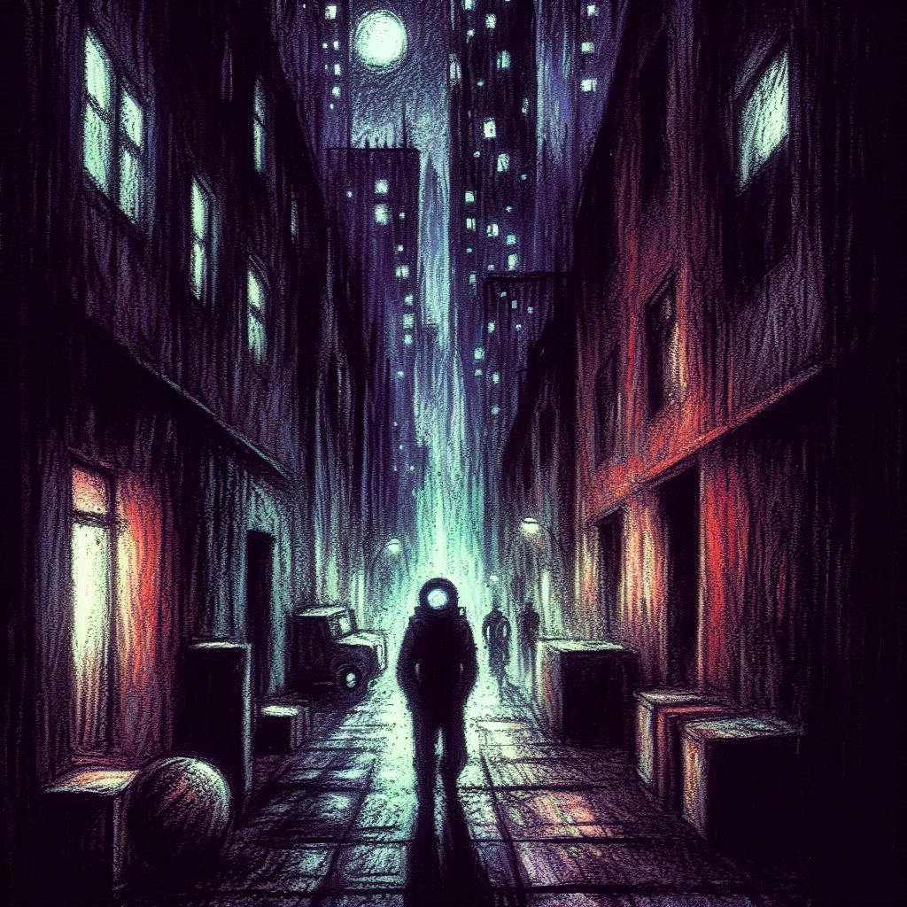 Dark alley art, Astronaut | Spaceman art | simcaart.com