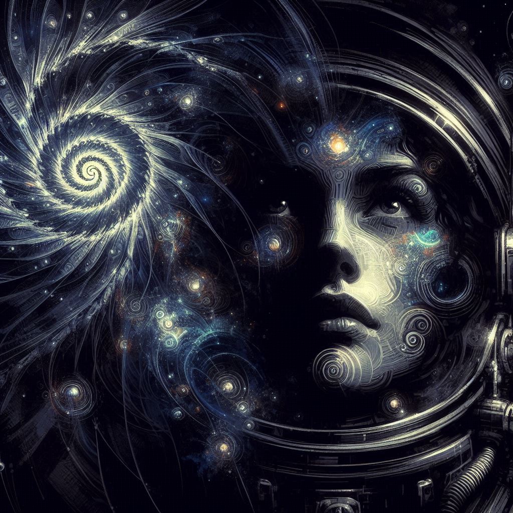 Abstract Spacewoman Portrait