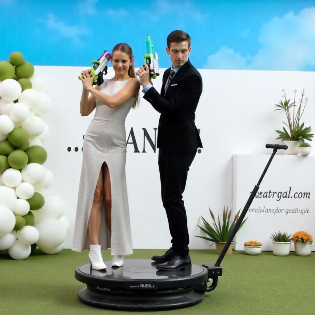 Outdoor 360 photo booth setup for Bakersfield summer celebration