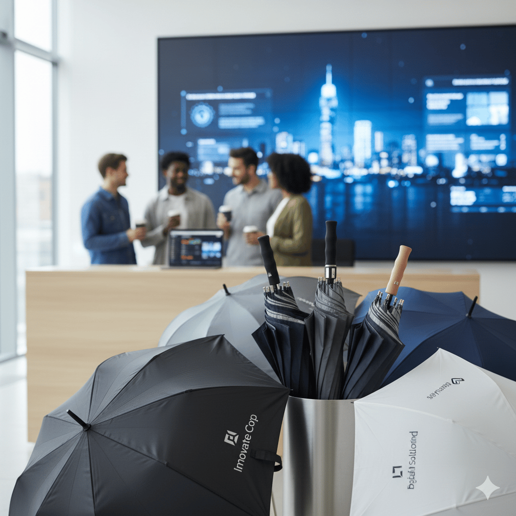 Payung Promosi dengan Branding Perusahaan Ternama