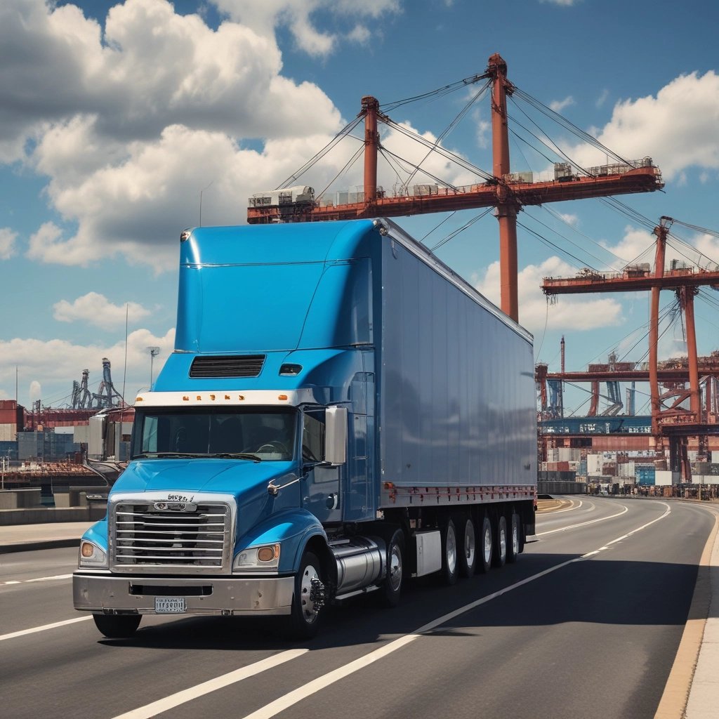 A colorful outdoor playground structure with multiple slides, climbing areas, and a variety of shapes, set on a sandy surface. Surrounding the playground are palm trees and a clear blue sky, creating a tropical setting. The equipment is predominantly orange, yellow, and red, with some green and blue accents.