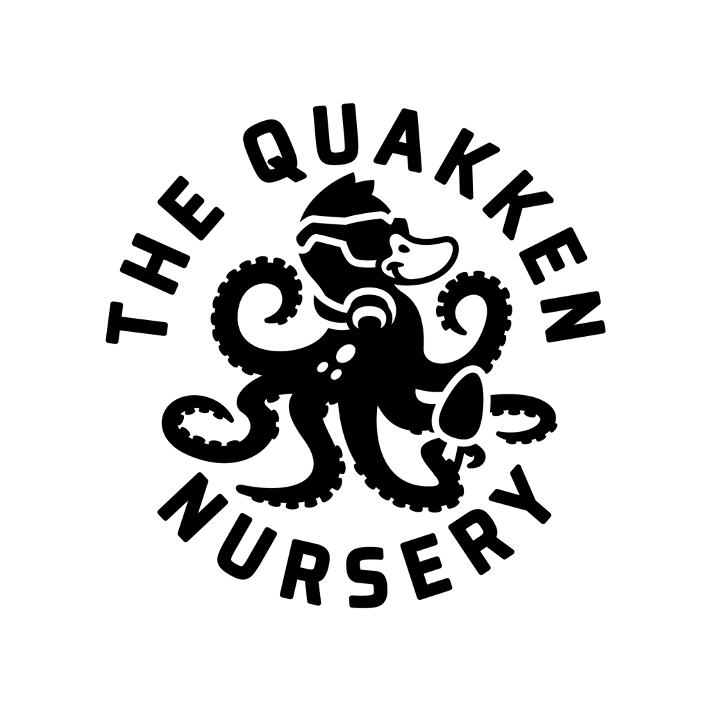 The Quakken Nursery - Duck with octopus tentacles logo