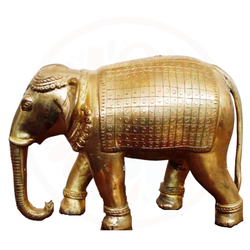 a golden elephant statue