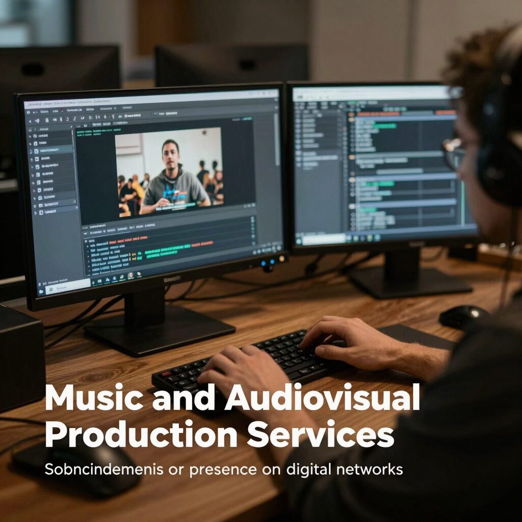 Colorful digital icons representing various online services and tools.