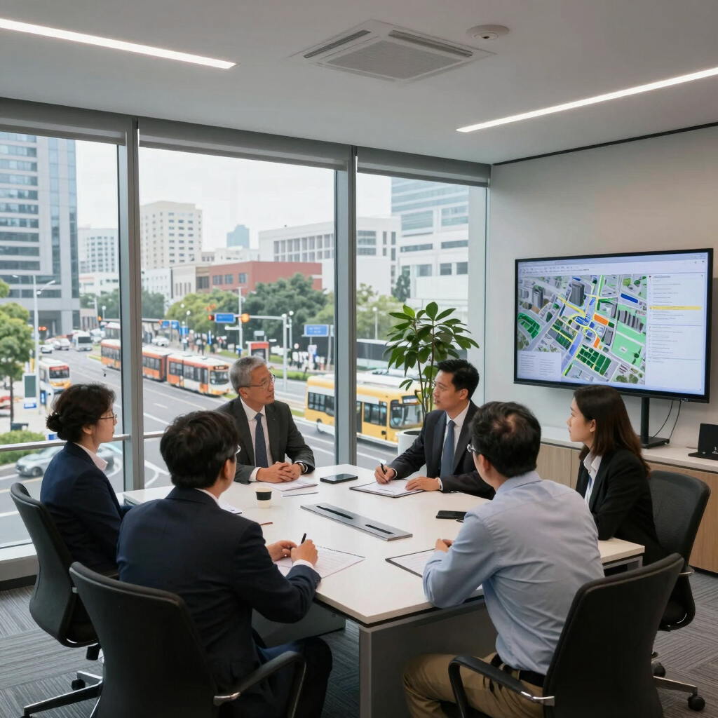 A sleek, minimalistic workspace with a laptop displaying data charts and a notebook beside it.