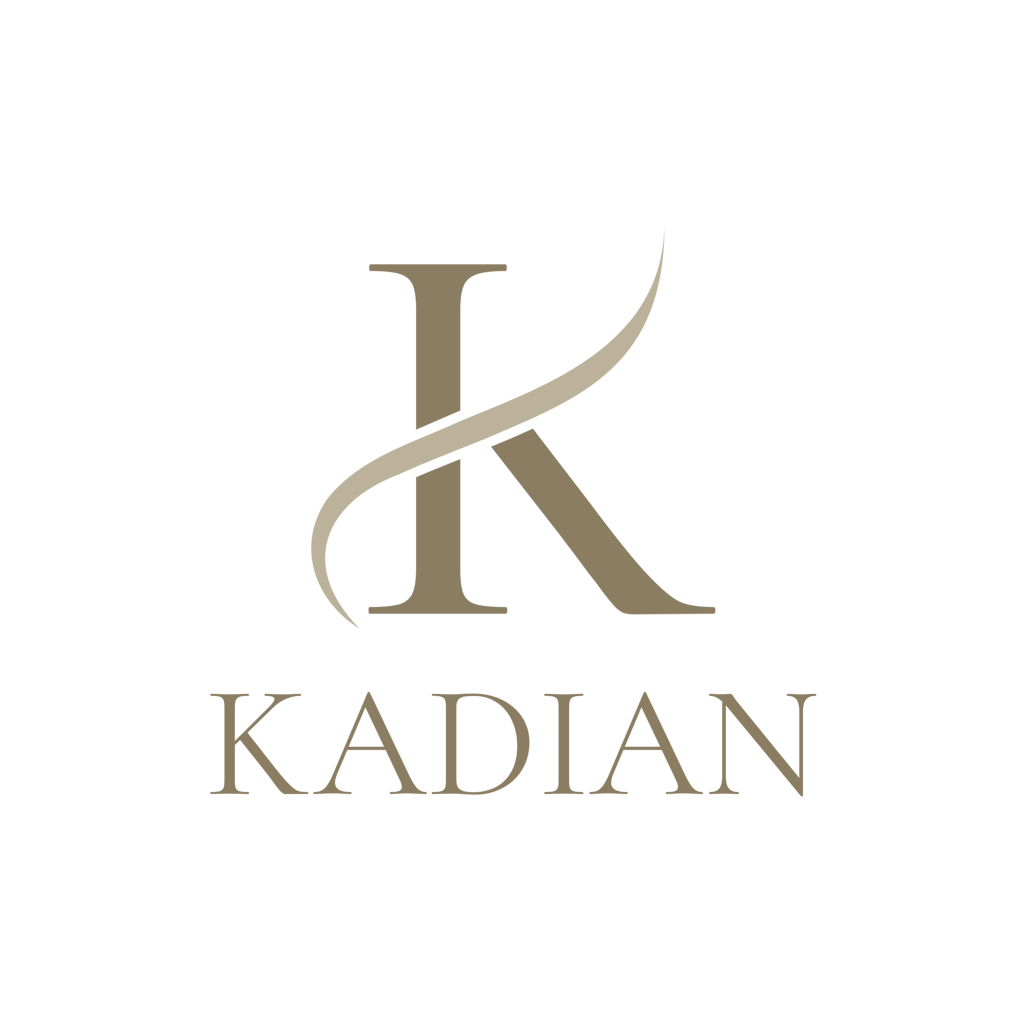Logo de la firma KADIAN en tonalidades marones. Es la K, ue representa la firma.
