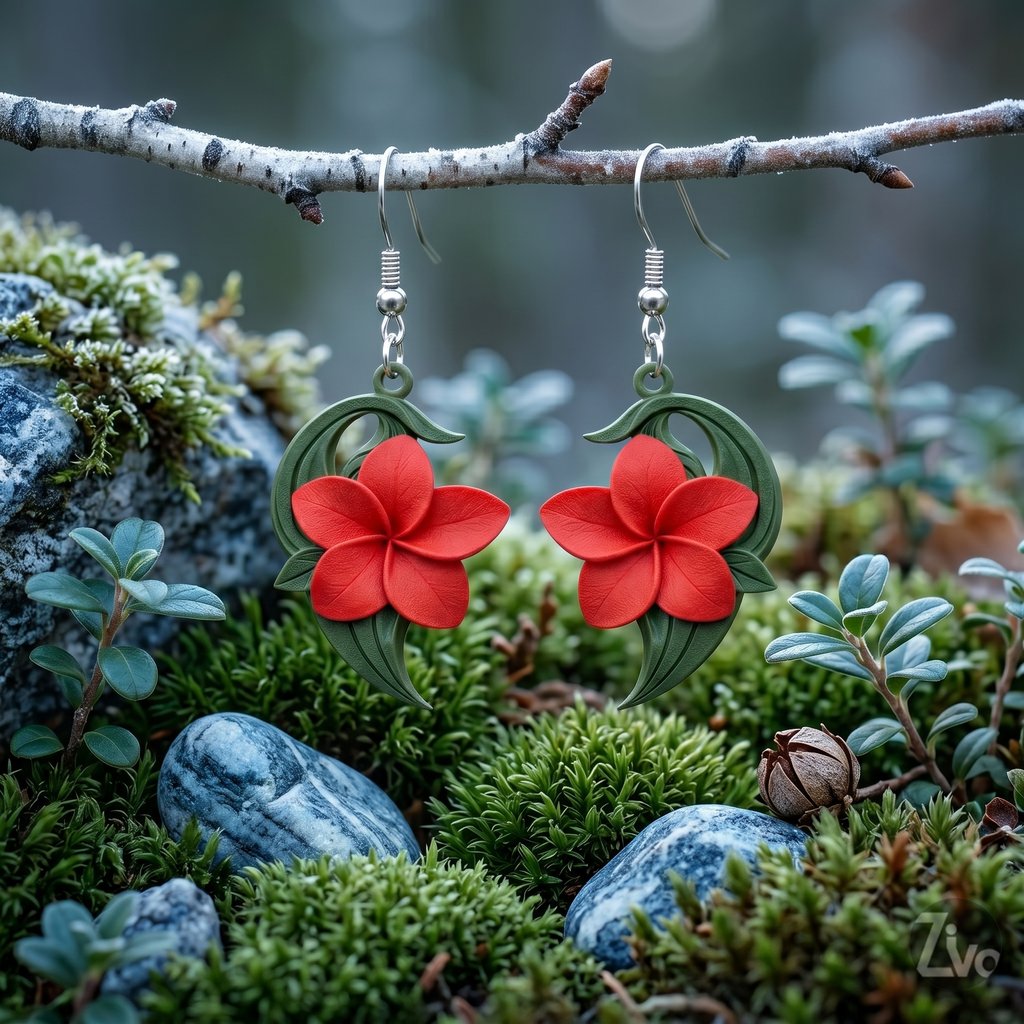 Plumeria Petal Fusion Drops - Botanical Elegance Earrings. Vibrant double-sided floral dangles.