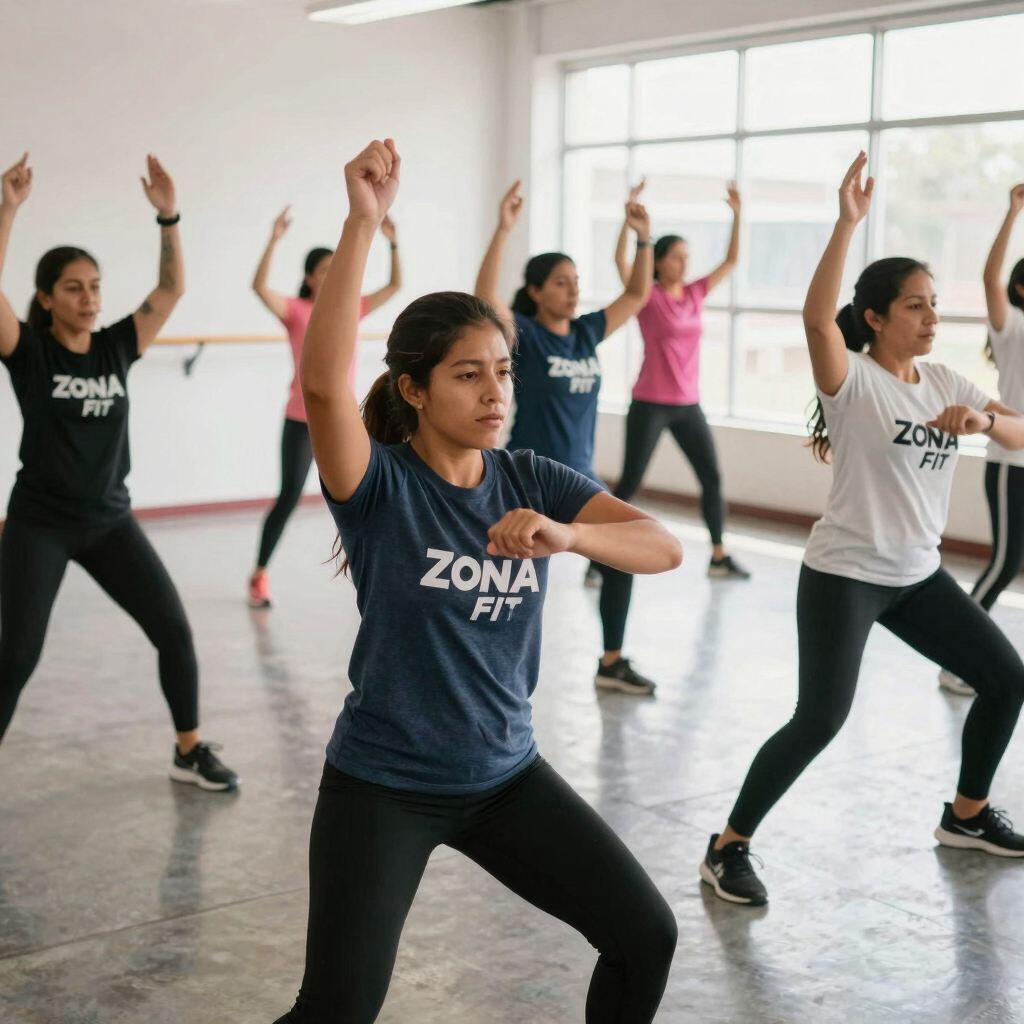Energetic group class in session with diverse participants enjoying a high-intensity functional training workout.