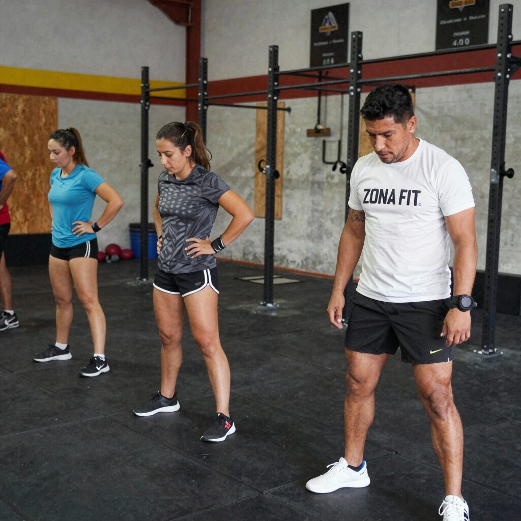 Athletes pushing through a CrossFit workout using gym apparatus with determination.