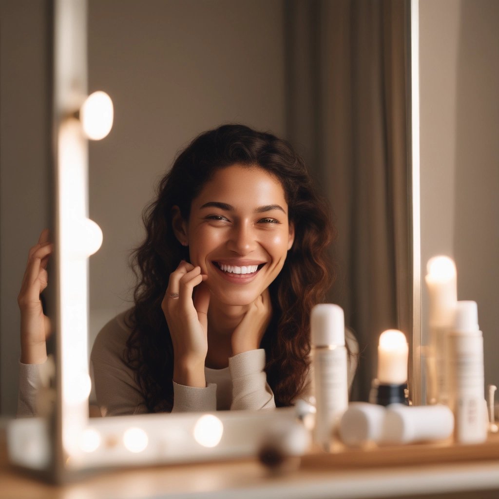 Elegant perfume bottles with pastel pink accents on a clean white background.