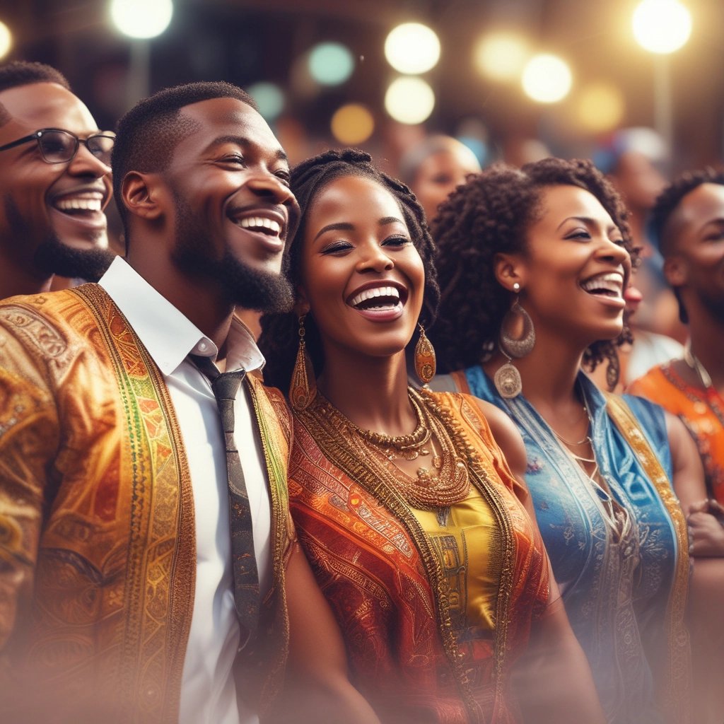 A vibrant gospel concert with singers and dancers on stage