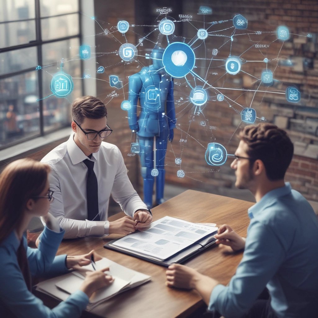 A sleek dashboard displaying AI analytics and customer data trends.