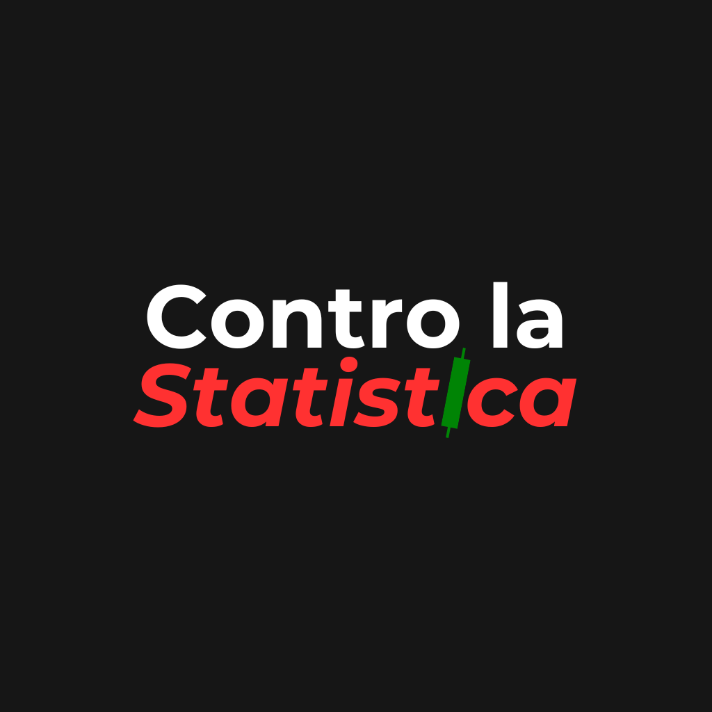Contro la Statistica logo with a green trading candlestick icon on a black background.