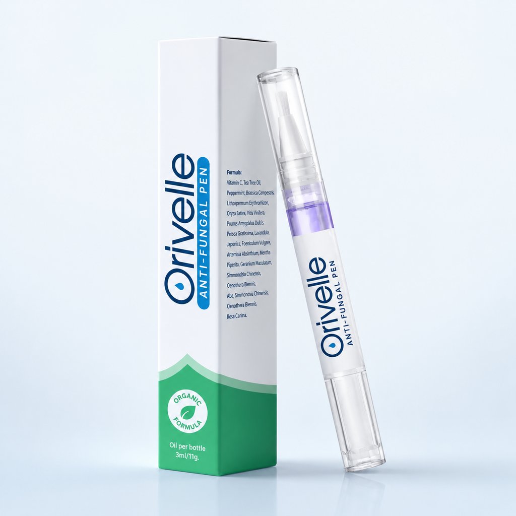 Orivelle Anti-Fungal Pen with organic formula and compact daily nail care design