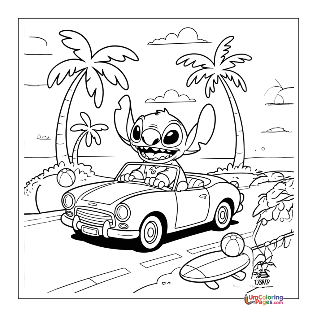 cute lilo and stitch cartoon coloring sheet
