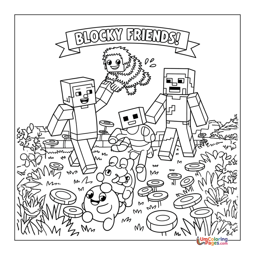 minecraft coloring page for kids printable