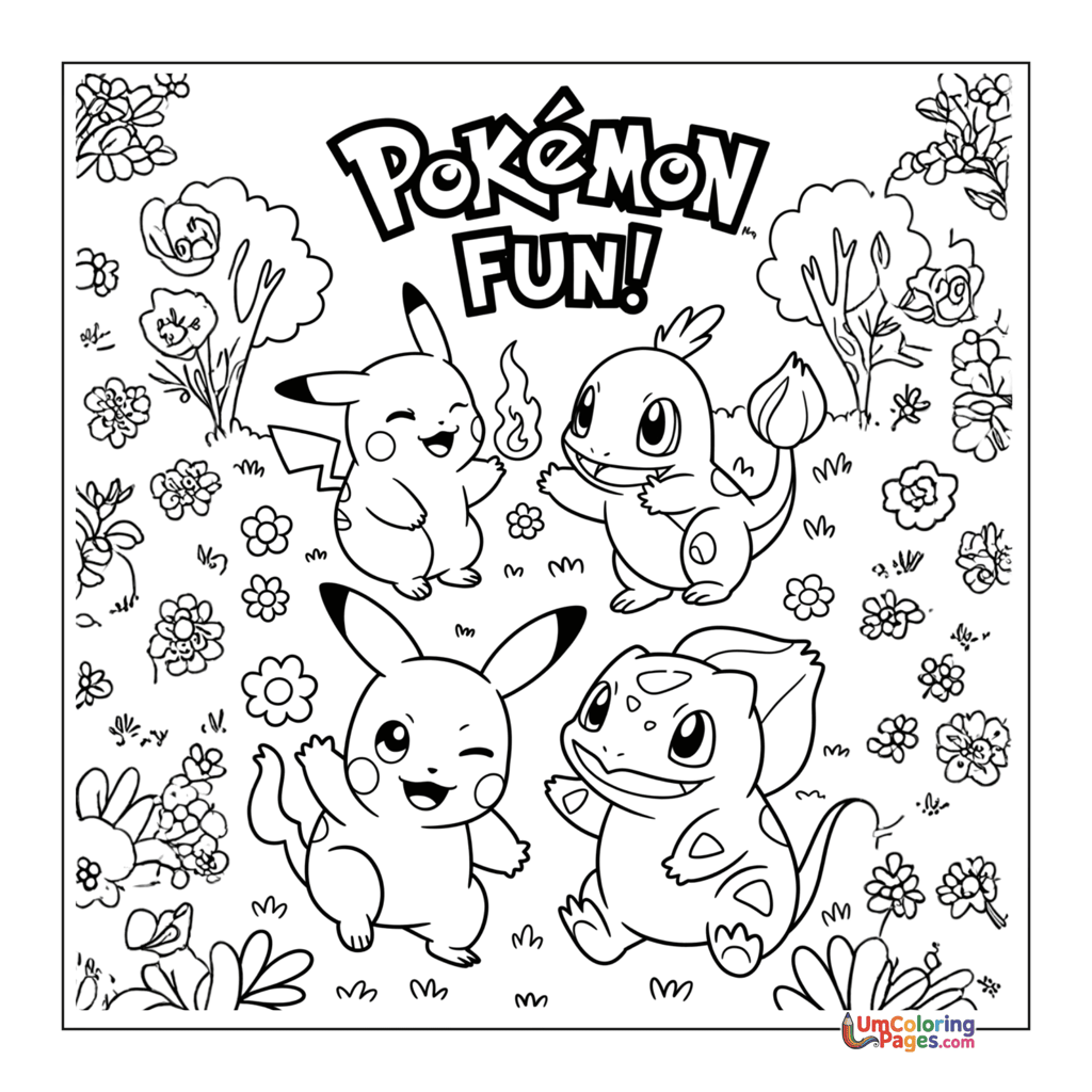 pokemon coloring page for kids printable