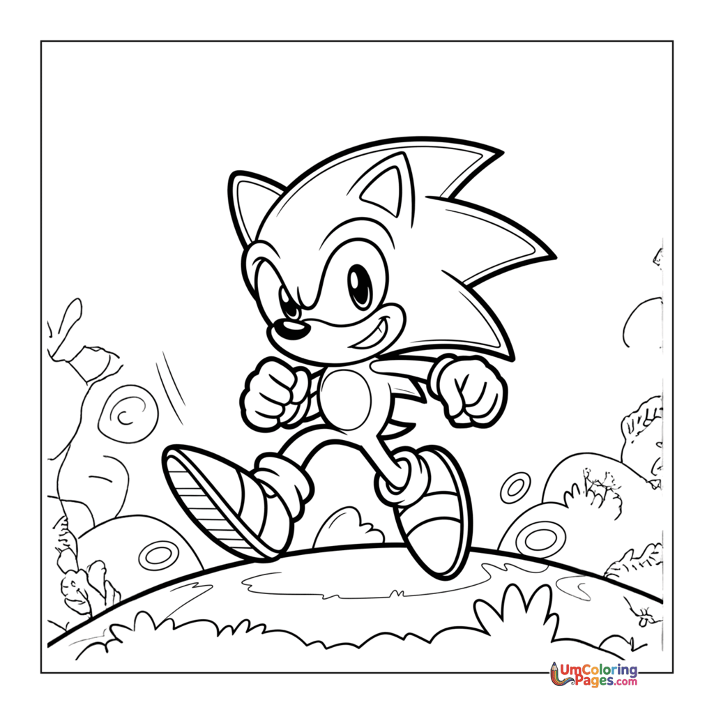 sonic coloring page for kids printable