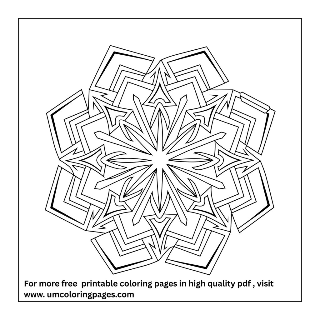 hexagonal mandala coloring page printable