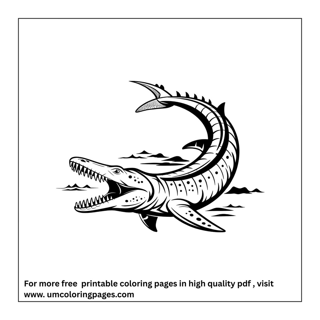 mosasaurus coloring page for kids printable