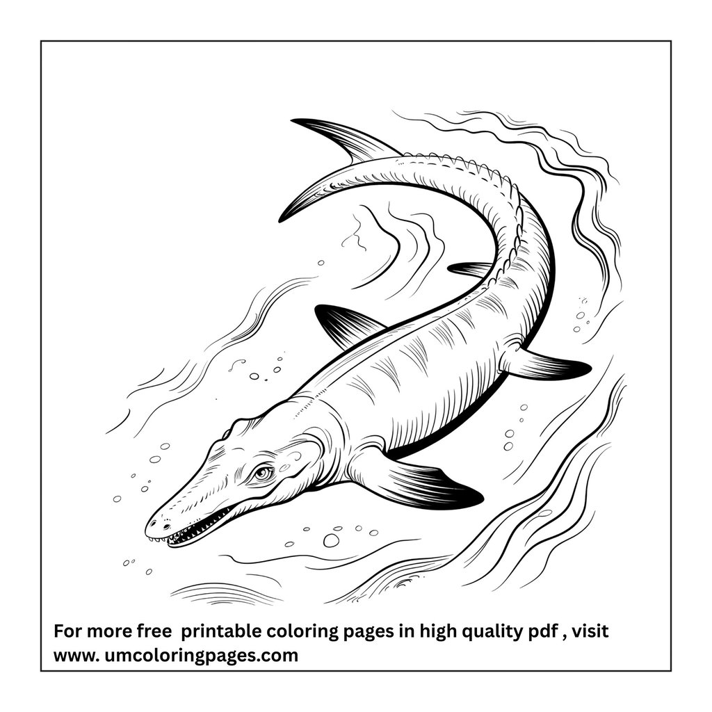 mosasaurus sea dinosaur coloring sheet